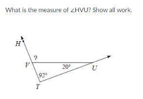 What is the measure of ∠HVU?