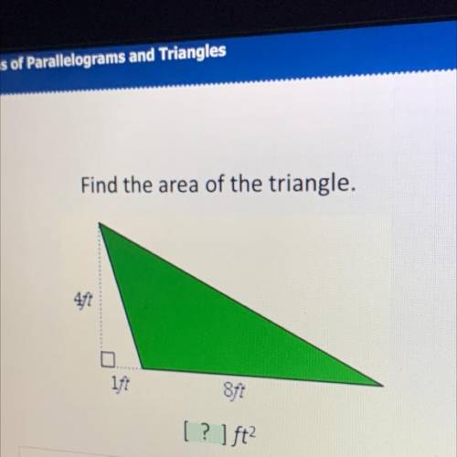 Plz help!!! find the area of triangle view pic