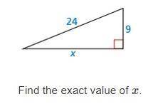 Use the pythagorean Thorem to find the value of x
