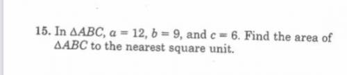 Pls use 1/2 ab sinC formula