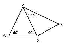 Given WX = XY, find the measure of angle ZXY