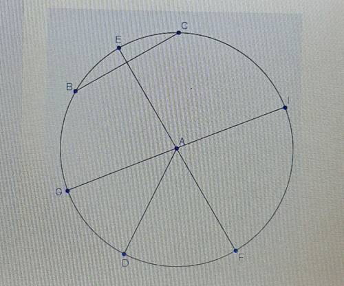 In the Image, point A marks the center of the circle. Which two lengths must form a ratio of 1:2? ​