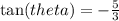 \tan( theta)  =  -  \frac{5}{3}