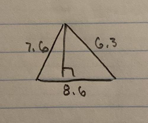 How do i find the height/altitude of this triangle?