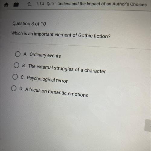 Which is an important element of Gothic fiction?