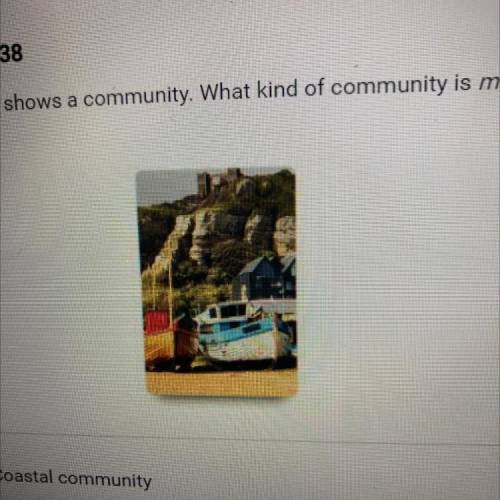 The photograph shows a community. What kind of community is most likely shown?

A. Coastal communi