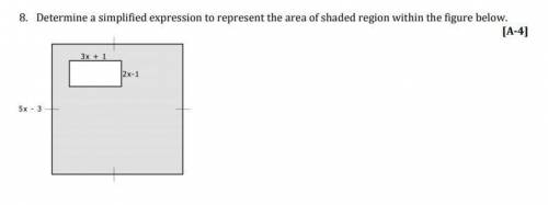 Determine a simplified expression to represent the area of shaded region within the figure below