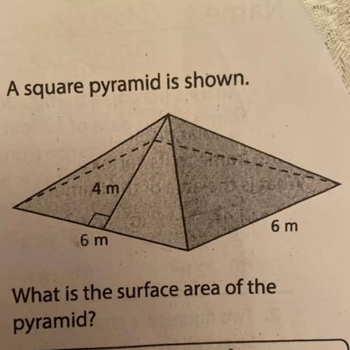 What is the surface area of the square pyramid.