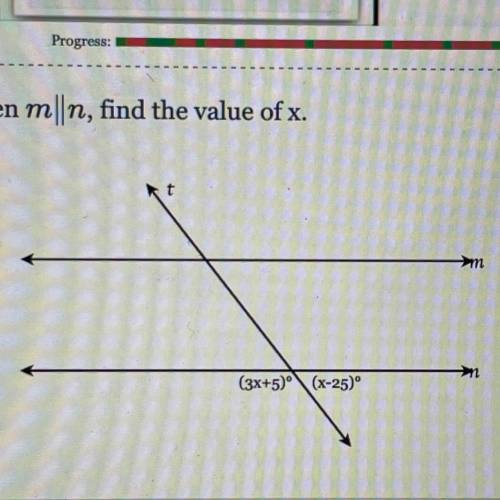 Given m||n find the value of x. see attachment.