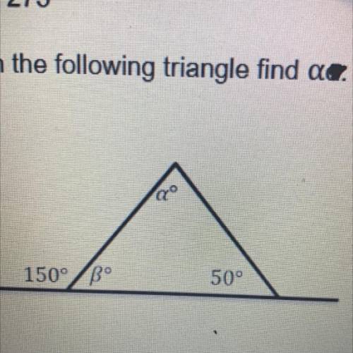 In the following triangle find a
