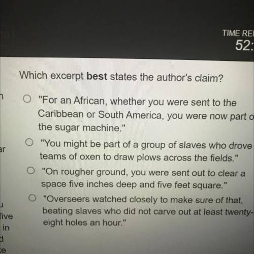 Which excerpt best states the author's claim?
Sugar ?