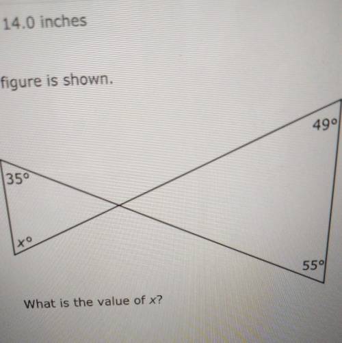 A figure is shown. what is the value of x​