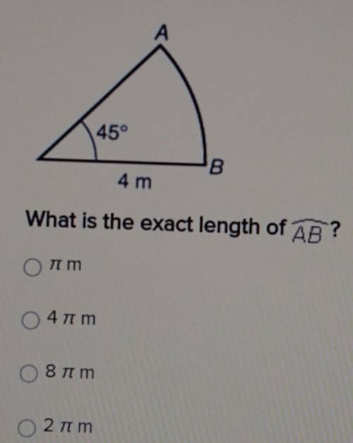 What is the exact length of arc AB? ​