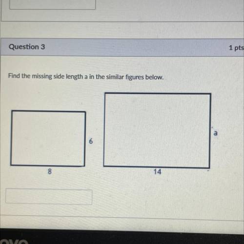Find the missing side length a in the similar figures below