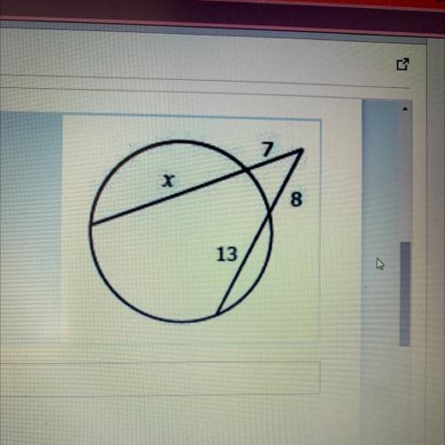 Find the value of x in the circle below