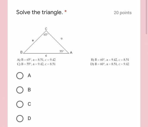 Solve the triangle please