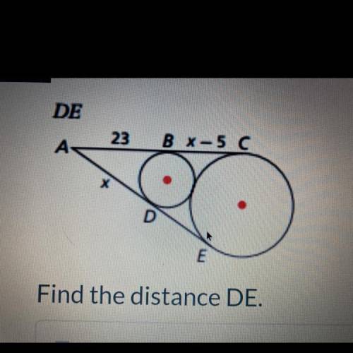 Find the distance DE.