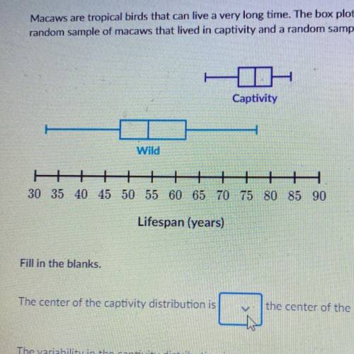 Macaws are tropical birds that can live a very long time. The box plots below show the lifespans (i