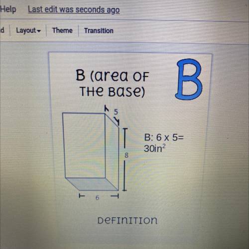 Define B (area of the base)
