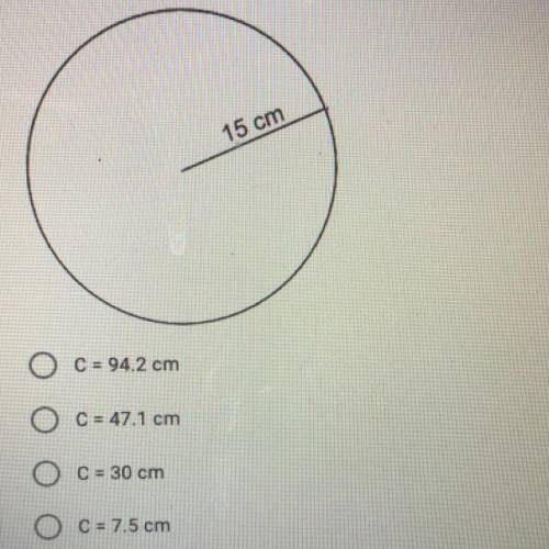Find the circumference of the circle. Use 3.14 for π