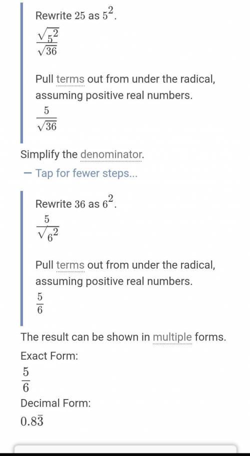 Which answer is equivalent to *

25
36
?
A.
25
36
B.
25
36
C.
25
36
OD.