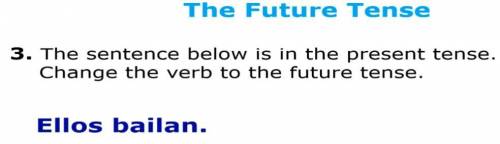 The sentence below is in the present tense. Change the verb to the future tense.

Ellos bailan.