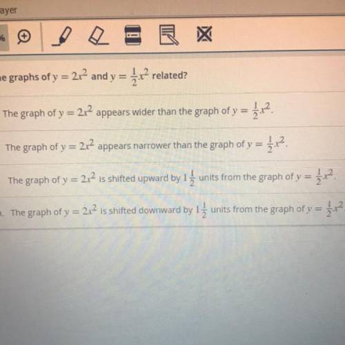 How are the graphs of y = 2x^2 and y=1/2x^2