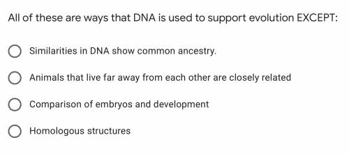 All of these are ways that DNA is used to support evolution EXCEPT: