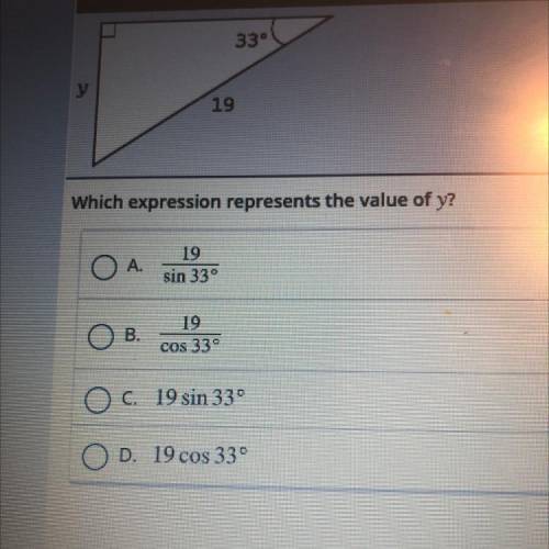 Which expression represents the value of y