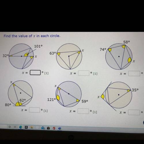 Circle theorems / tangents / finding the value of x in a circle