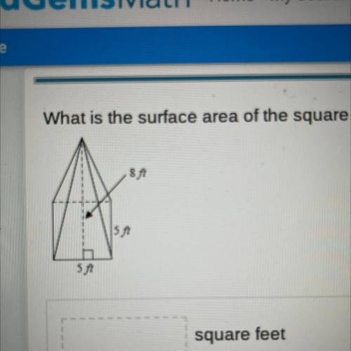 What is the surface area of the square pyramid?