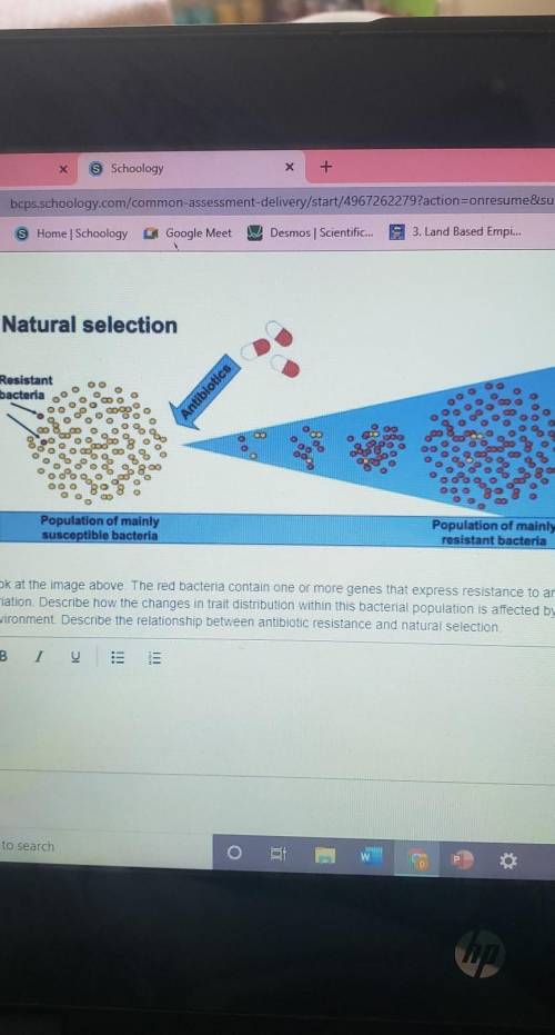 look at the image above. The red bacteria contains one or more genes that Express resistance to ant