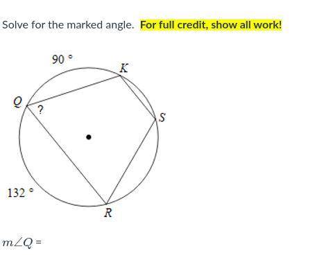 Solve for marked angle (Picture Below)