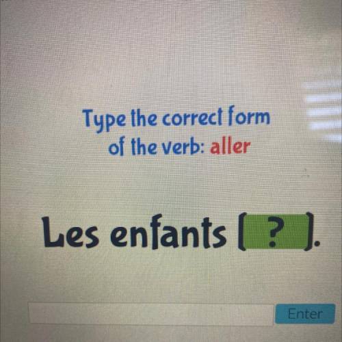 Type the correct form of the verb Aller 
Les Enfants