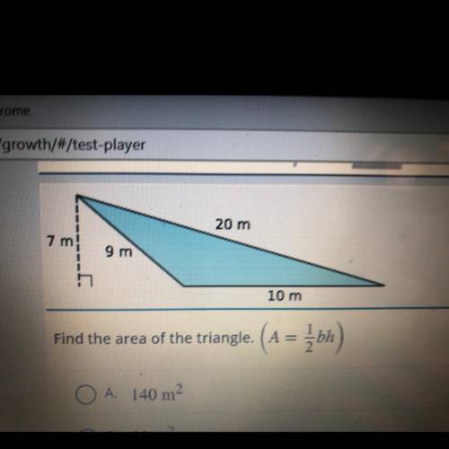 Find the area of the triangle (A= 1/2 bh)￼
