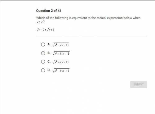 Please help!

Which of the following is equivalent to the radical expressions below when x>_2?