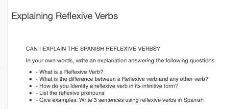 Reflective verbs spanish please help me