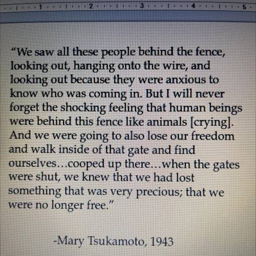 What does Mary Tsukamoto miss about her life before being in an internment camp?