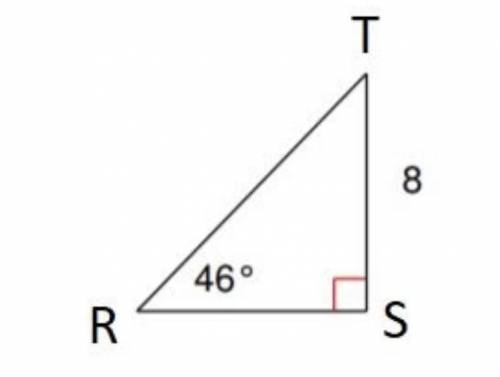 PART 1:

In the diagram above, ΔRST is a right triangle, write the equation you would use to solve