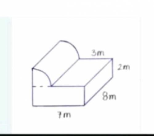 What's the area of this 3d shape??​