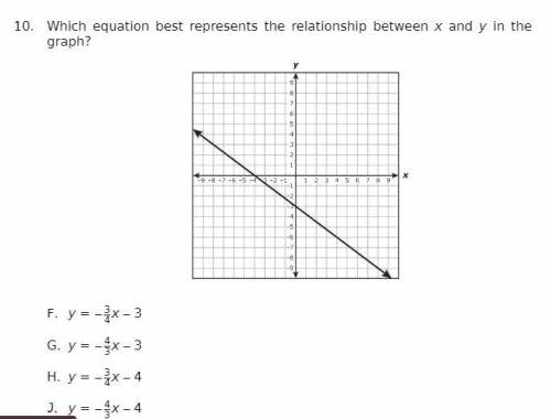 Which equation best represents the relationship between x and y in the graph?

F. y= 3 4 x3 
G. y=
