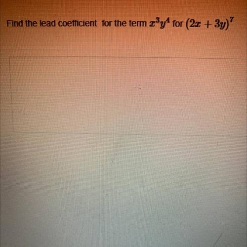 Find the lead coefficient