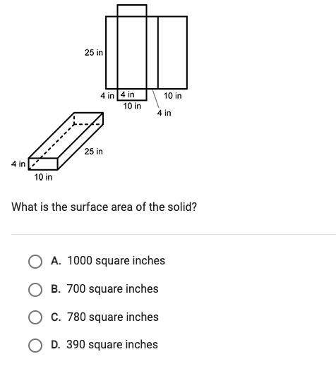 What is the surface area of the solid?