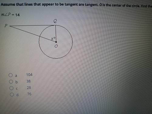 Find the value of X

Assume that the line that appear are tangent. O is the center of the circle.