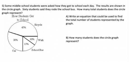 Some middle-school students were asked how they got to school each day. The results are shown in th