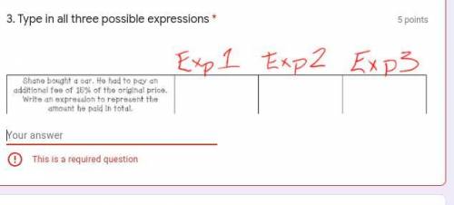 Please help. Give all 3 expressions.