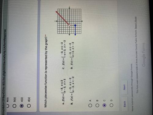 Which piece-wise function is represented by the graph? Help!!