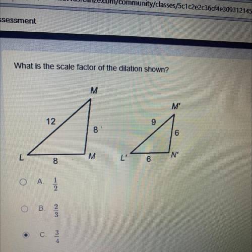 What is the scale factor of the dilation shown