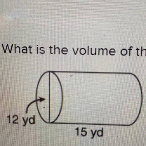 PLEASE ANSWER ASAP WILL MARK BRAINLIEST!!

What is the volume of the following cylinder? Do not ro