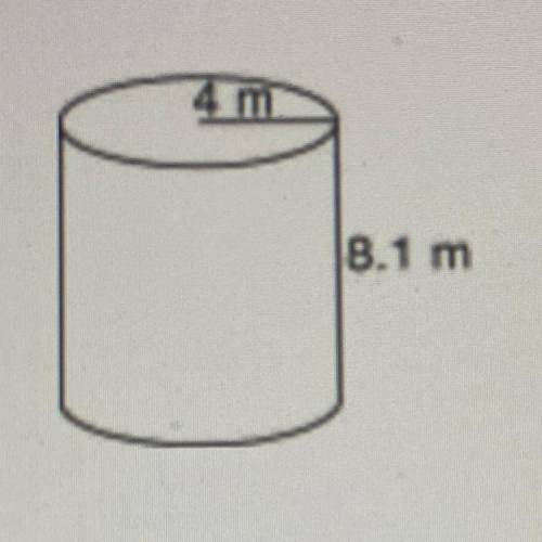 Calculate the volume of the cylinder to the nearest tenth.

A. 203.5 m3^
B. 406.9 m3^
C. 813.9 m3^